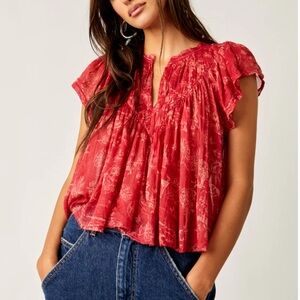 Free People Padma Top in Raspberry